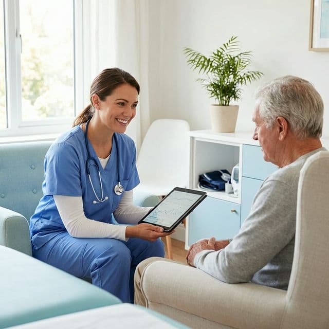 Conceptual image showing the future of chronic care management technology